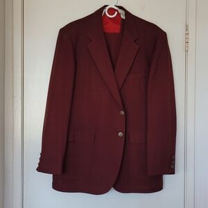 Men's Vintage 3-Piece Burgundy Suit